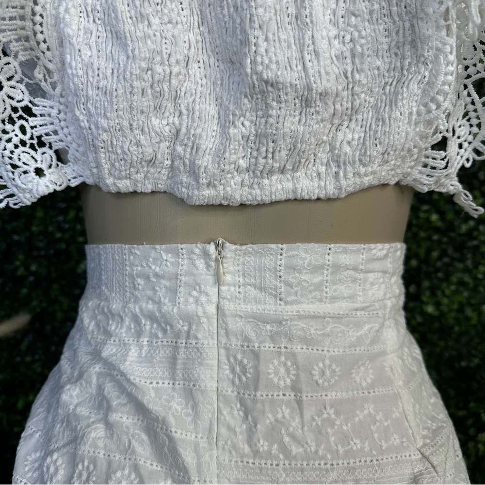 Nwt White eyelet‎ trim wrap Skirt Set - Picture 4 of 7